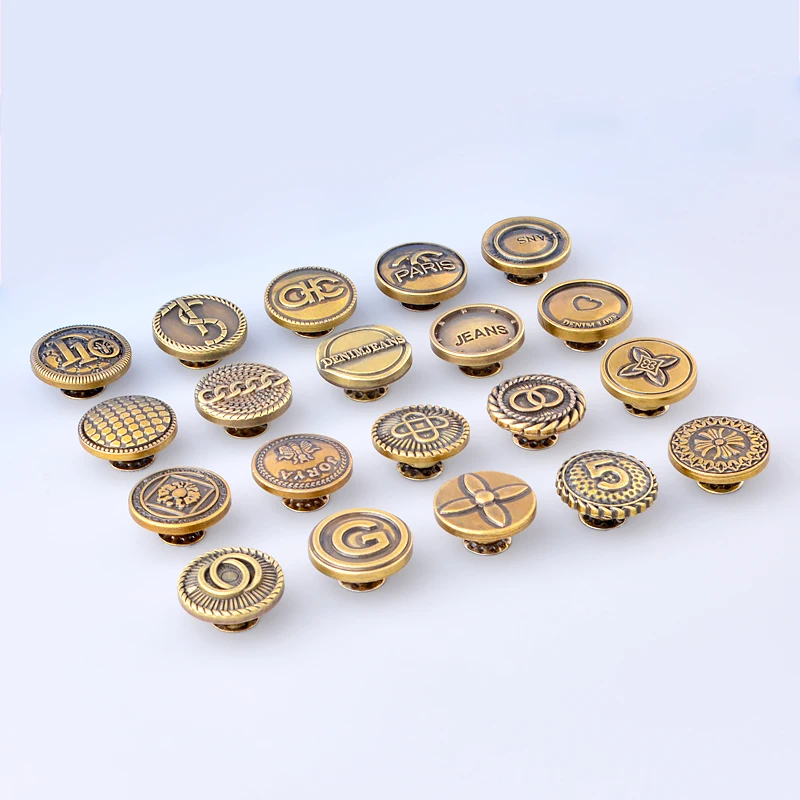 2024 High Quality Metal Elastic Denim Buttons Brass With Rivets for Jeans