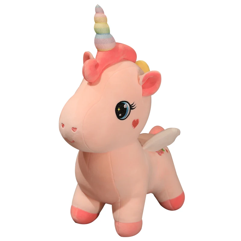 Lovely Kids Plush Doll Plush Soft Toy Big Stuffed Animal Unicorn Custom Size Bag Cartoon Cute Rainbow Pretty Gift 
