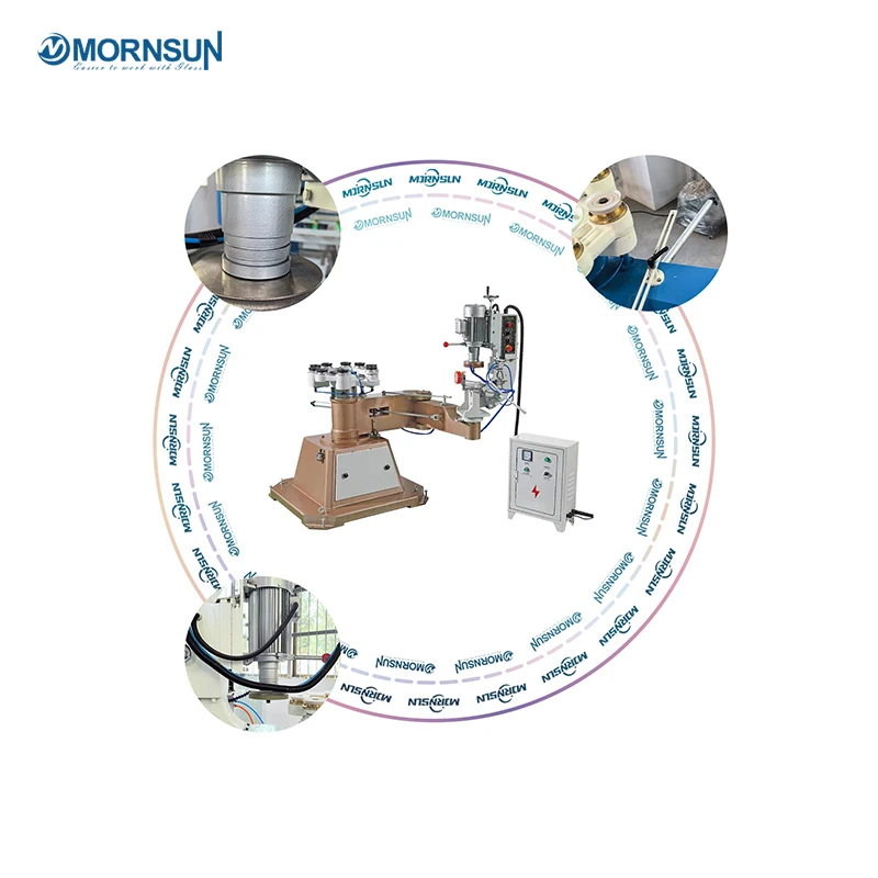 Professional ABB Motor Round Shape Mirror Glass Beveling Polishing Machine with Vacuum Pump