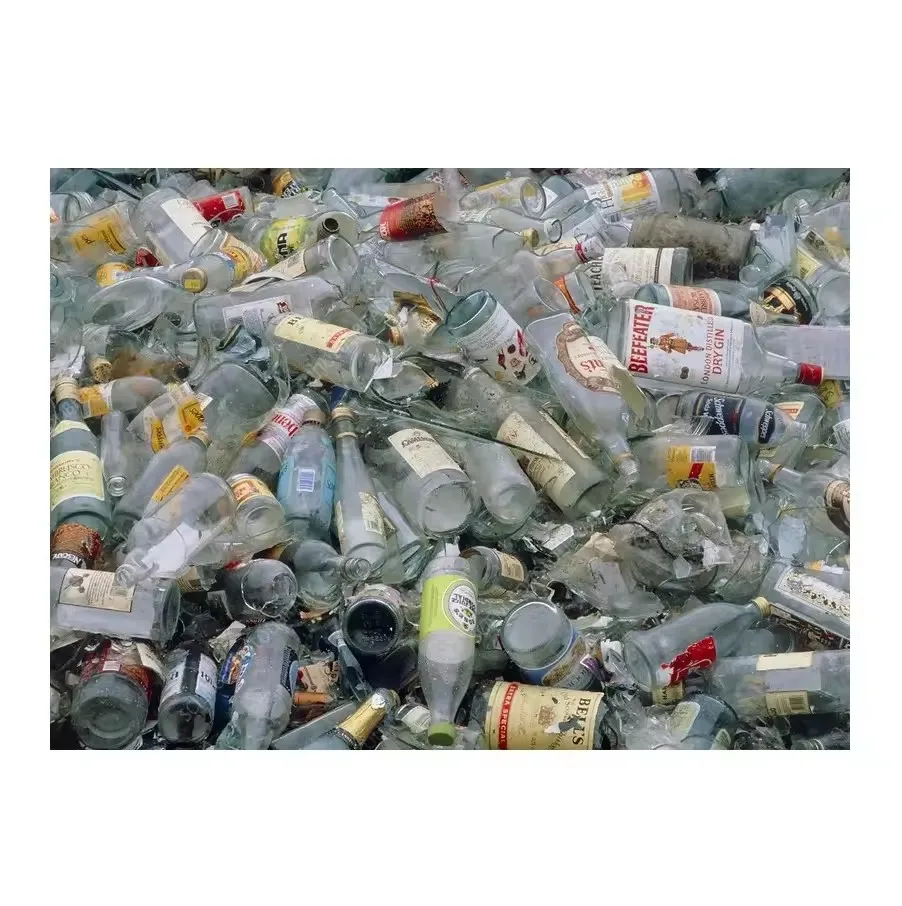 Wholesale Low Price Recycled Glass Bottle Scrap Green Crystal Tawny Colors Recycled Cullet Glass Bottle Scrap Flint Cullet