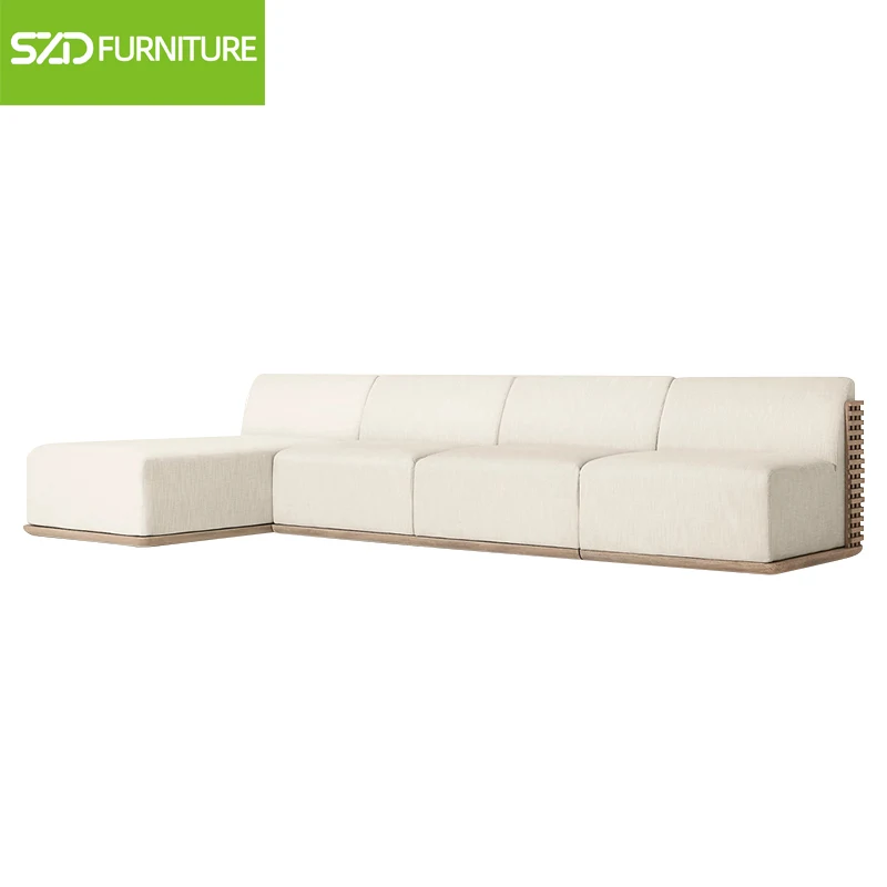 Hot Sale Modern Patio Sofa All Weather Outdoor Furniture Teak Wood Waterproof Garden Set