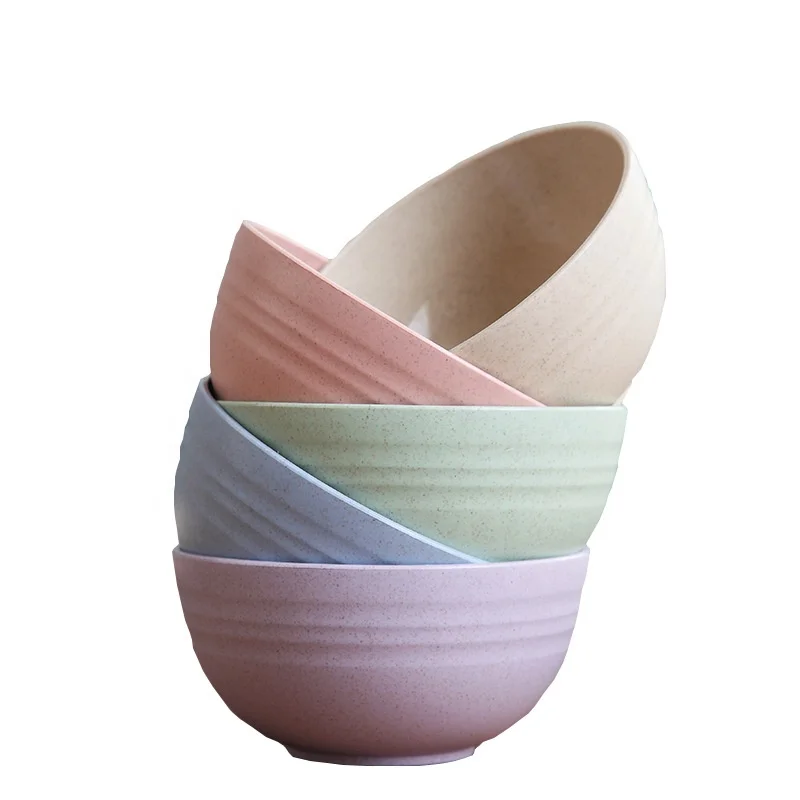 Wheat straw fiber bowl Degradable reusable materials Eco-friendly creative Instant Noodle Bowls soup bowls