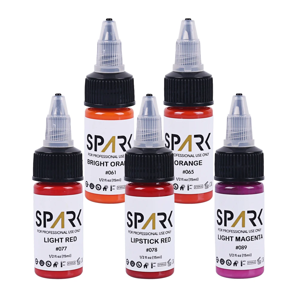 Spark High-end 0.5 OZ 15 ML Organic Non-toxic PMU Cosmetic Vegan Temporary Alcohol Based Tattoo Ink