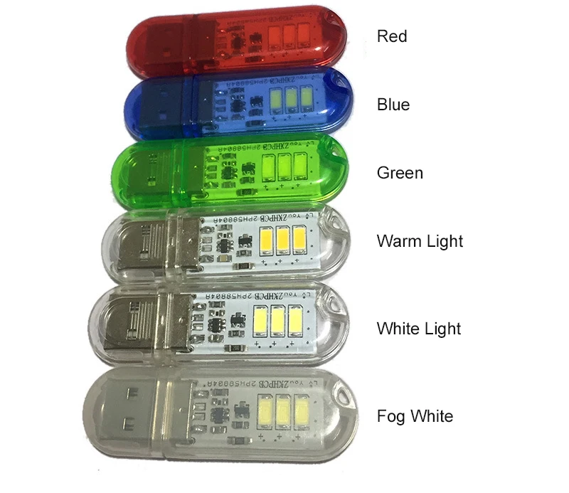 Reading book USB led mini usb light 3LEDs touch sensor night light