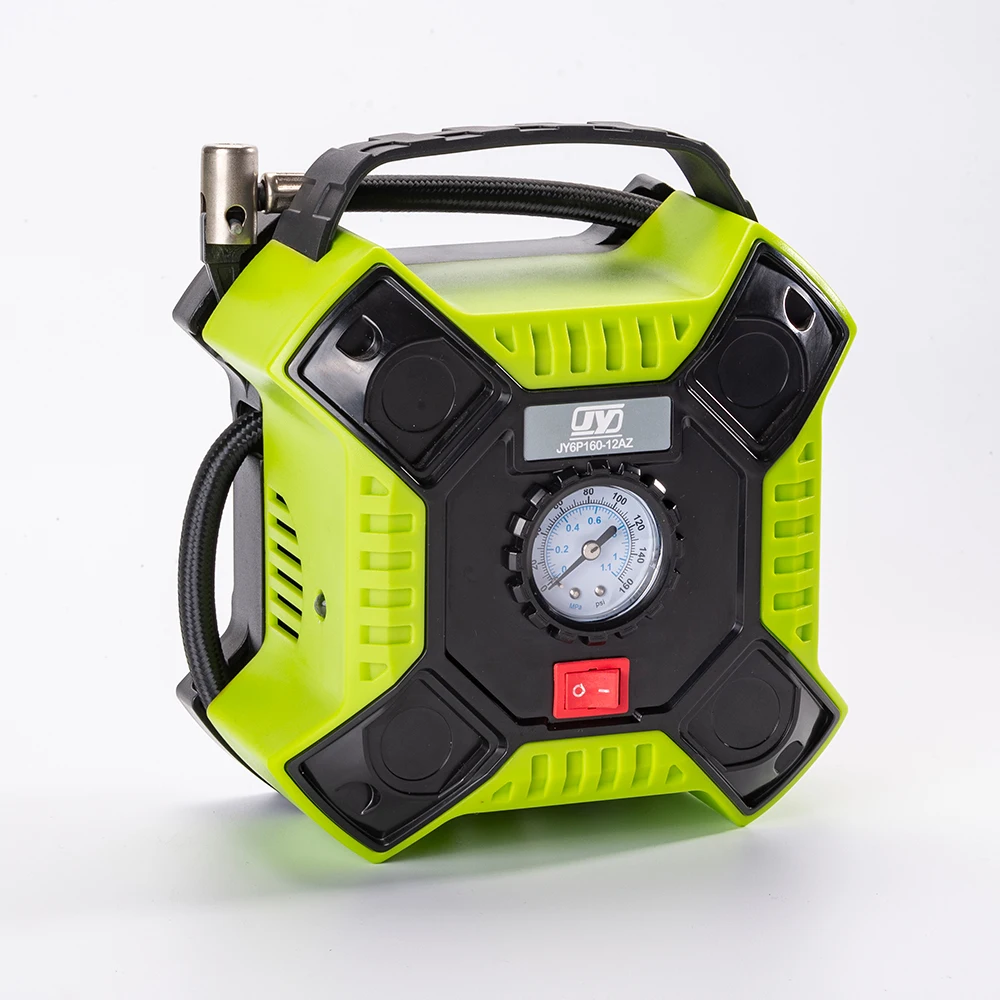 12v 160psi portable air pump for car, truck, suv tires car air compressor with analog pressure gauge
