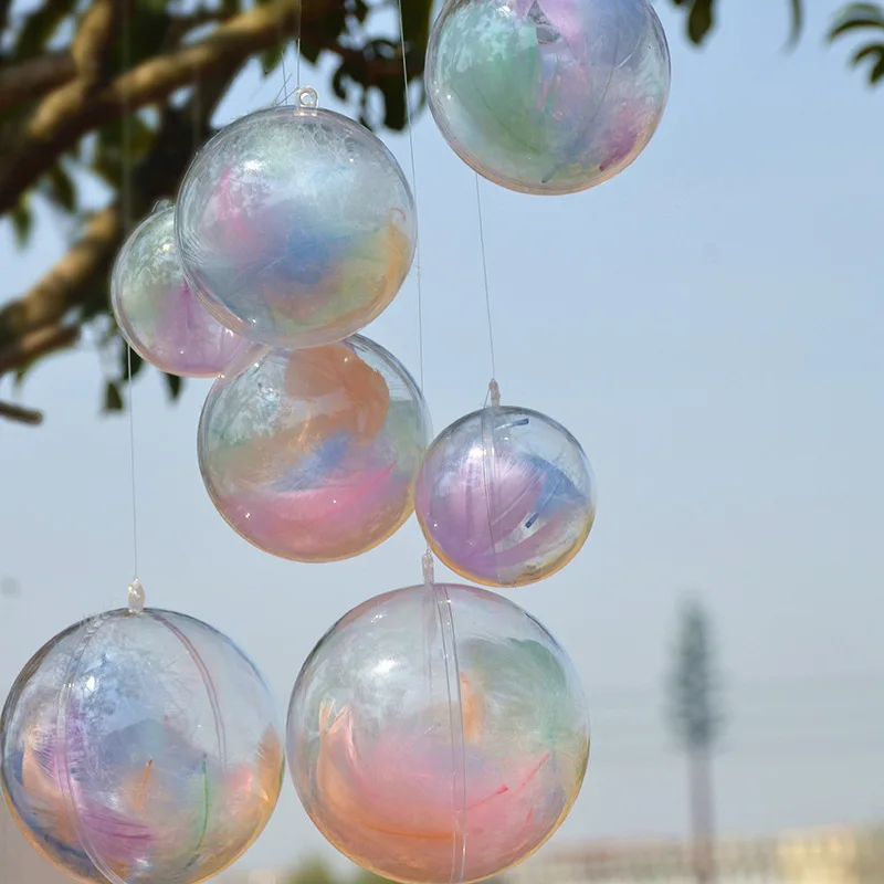 Недорогой Рождественский прозрачный акриловый пластиковый шар, 4 см, 6 см, 8 см, 9 см, 10 см, 12 см, 13 см, 14 см, 16 см, 20 см