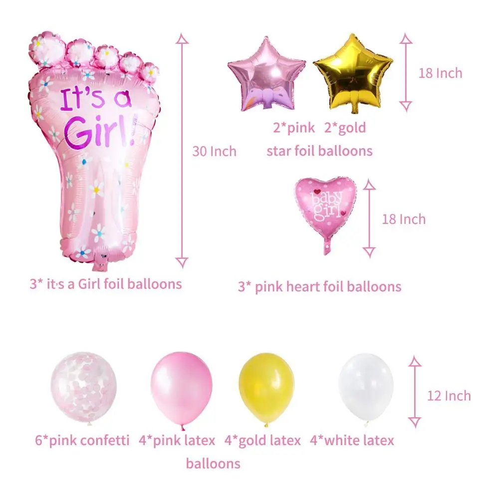 Baby Shower Decorations For Girl Pink and Gold Baby Shower gift in high quality