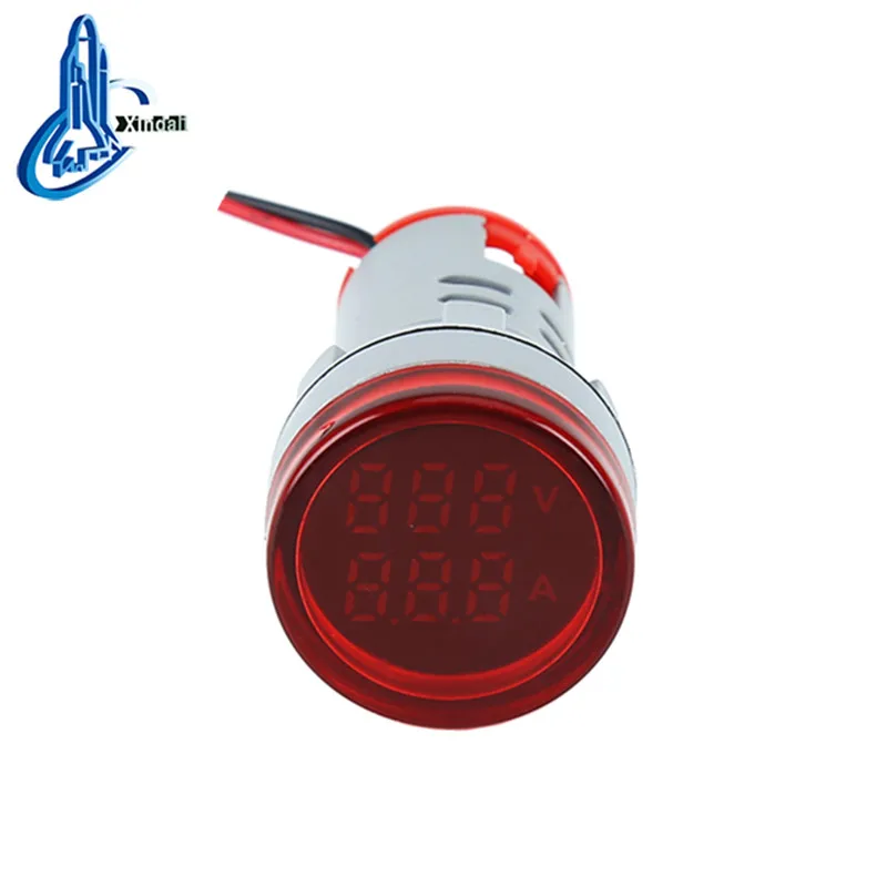 22mm 100A 50~500V AC red LED indicator digital voltmeter ammeter AD22-22DVA