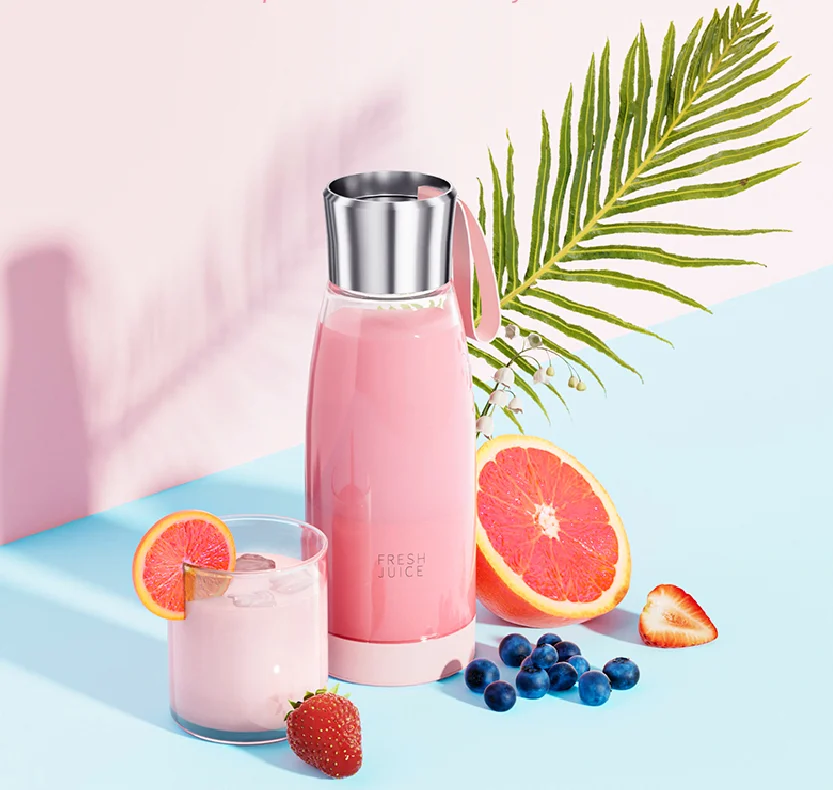 OEM gift customized 2024 new arrival New large capacity 450ml fresh fruit juicer rechargeable portable mini blender juice cup