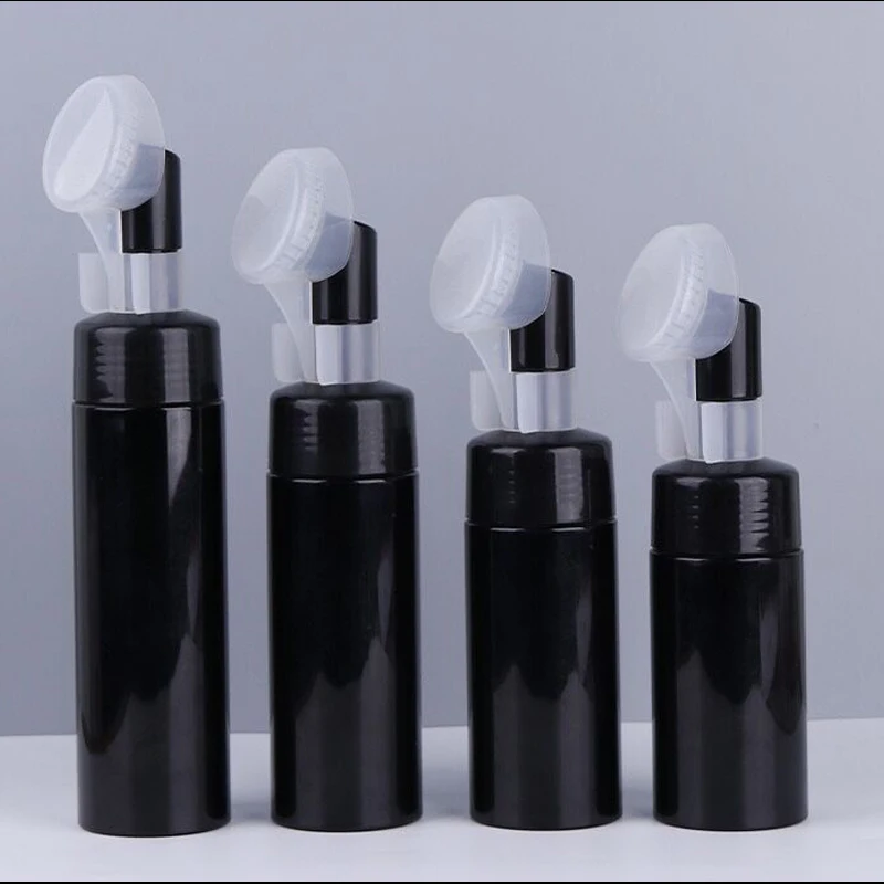 powder to plastic face wash foam wash bottle dispenser white brush and black foam bottle 16 oz