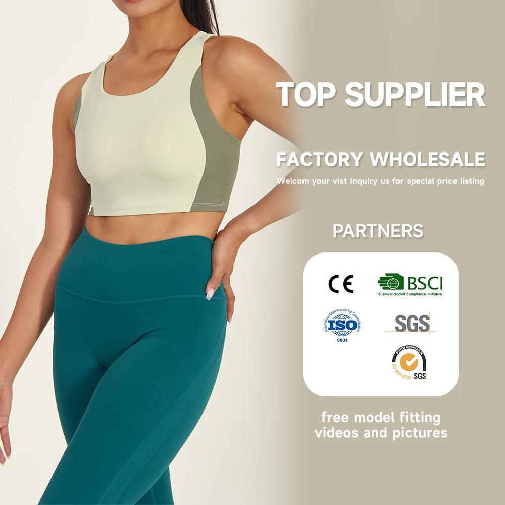 custom women Scoop Neck Sleeveless Crop Tank Top Fitted Casual Basic bra top gym activewear