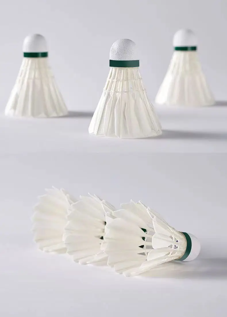 Professional Approved Durable Badminton Ball Straight Long Goose Feather Badminton Shuttlecock 3in Speed 74/75/76/77/78