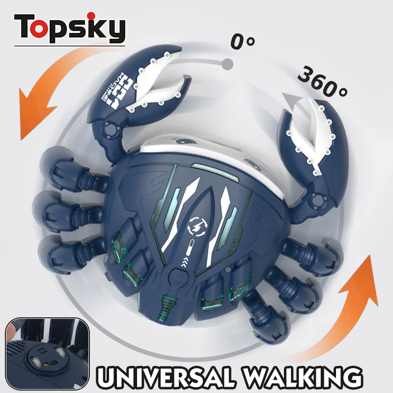 Electric Cartoon Robotic Crawling Crab Toys Battery Operated Universal Induction Walking Movement Educational Crawling Crab Toys