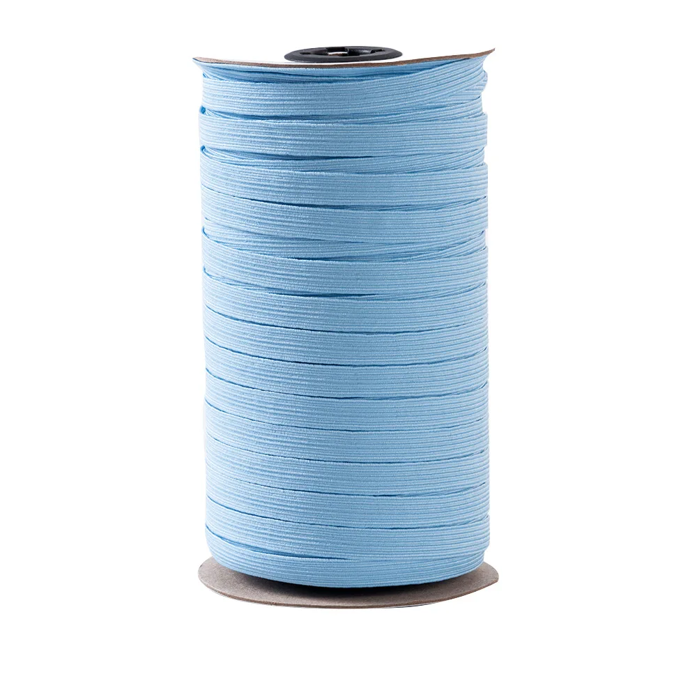 3mm Stock polyester flat braided bias tape woven elastic band roll for clothes sewing