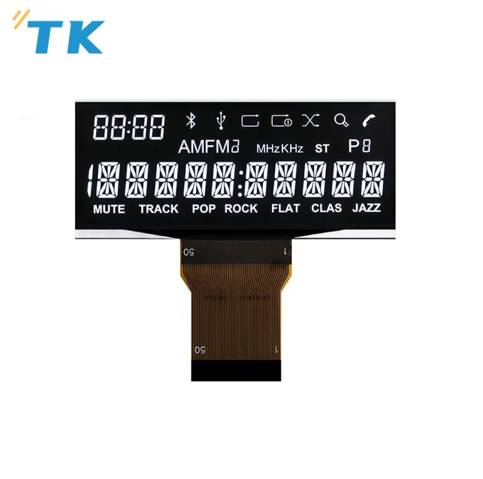 ODM/OEM VA type black ground negative disolay 14 segment LCD screen
