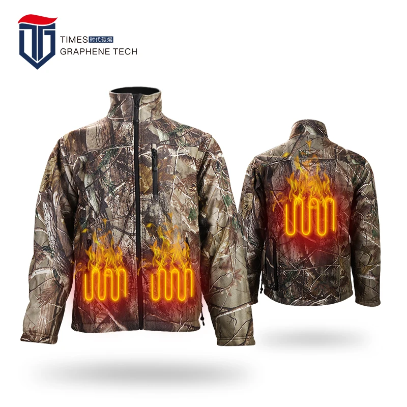 Outdoor Sports Jacket USB Cable Rechargeable Battery Heated Hoodie Camo Jacket 7.4V Adults Men Women Windproof Waterproof Jacket