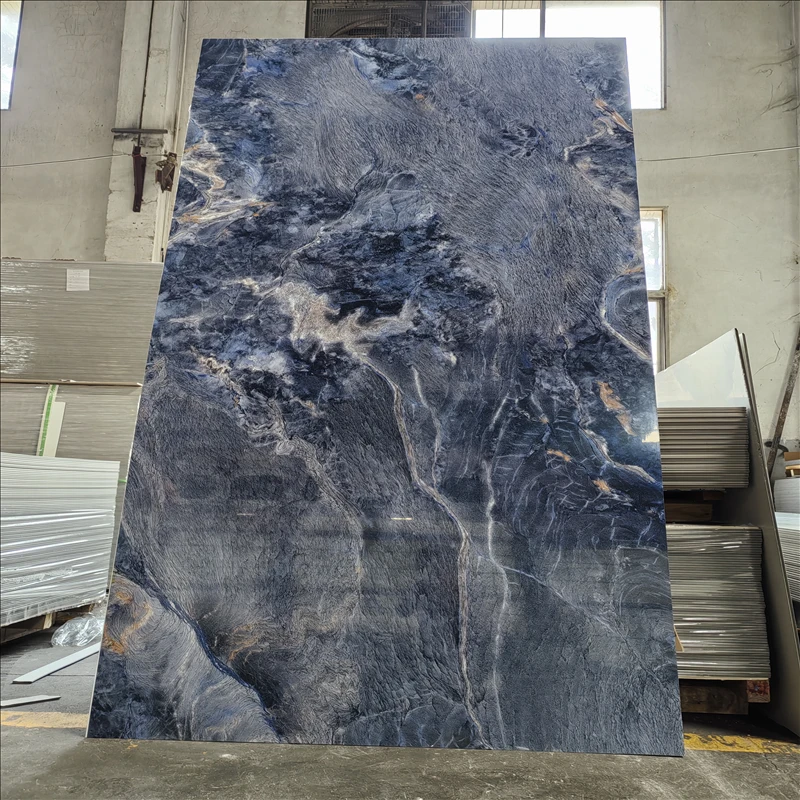 Wood Veneer Bamboo Fiber Crystal Wall Board Bamboo Acrylic Composited Wall Panel WPC Cladding Wall Marble Large Board