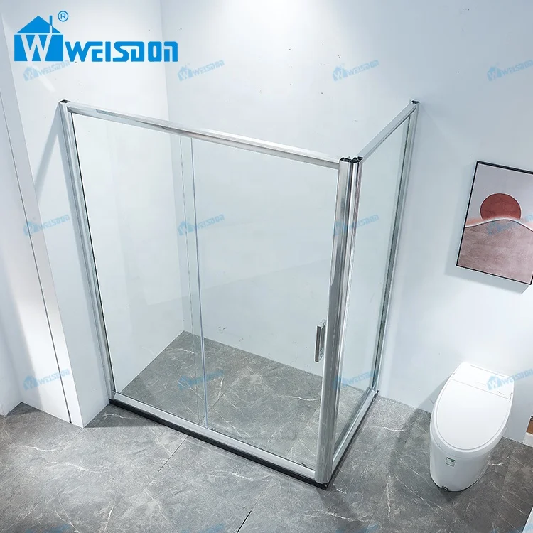 Weisdon 5 Years Warranty Custom Bathroom Tempered Glass Framed Aluminum Sliding Door Shower Room
