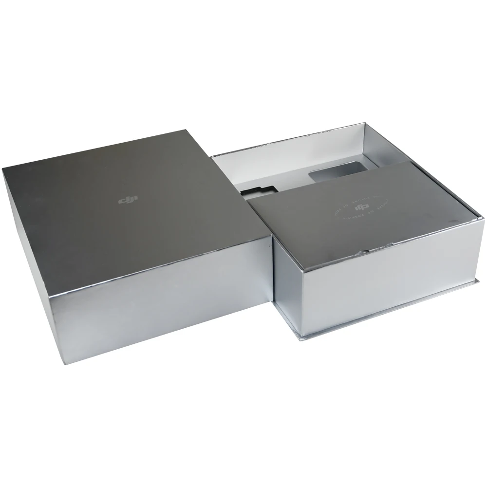 Custom logo luxury silver cardboard professional aerial drone handheld camera electronic lid and base packaging paper gift box