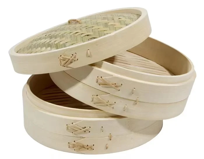 High Quality 10 inch Bao Bamboo Steamer Basket With Steamer Ring Dumpling Maker Molds
