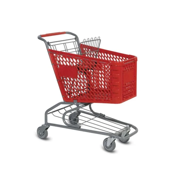 Wholesale plastic Shopping cart Grocery Cart push market Supermarket Shop Trolley