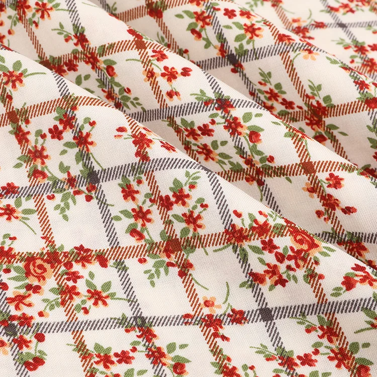 2022 new design small flowers 100% spun rayon challis fabric for shirts