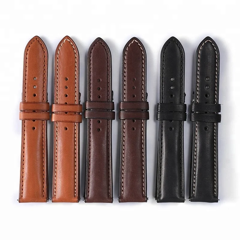 French NOVONAPPA Handmade Luxury Leather Watch Band Strap Men Women Engraved Logo Watch Leather Band