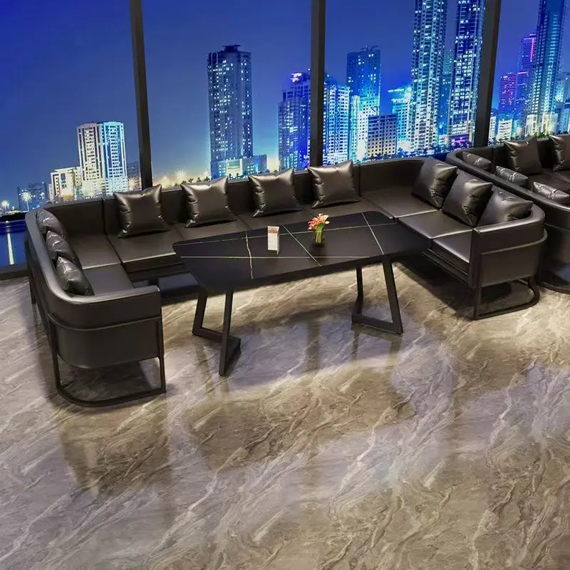 Retro industrial style bar deck sofa coffee Western Commercial restaurant cafe bar rest area dining table and chairs set