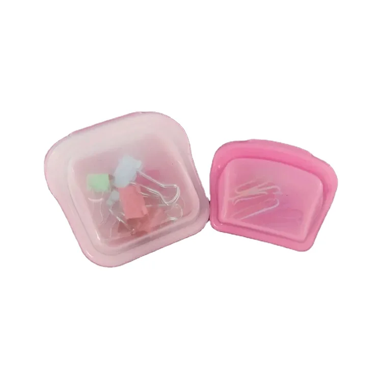 50ml 80ml BPA Free Compact Size Pouch Double-lock Seal 100% Leak-proof Water & Odor Resistant Small Silicone Zipped Bag