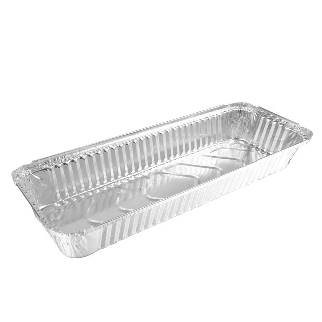 35*13*5cm kebab long oblong loaf bread pie dish aluminium foil trays with lid for Barbecue BBQ Grill Broiler pan REC35135I