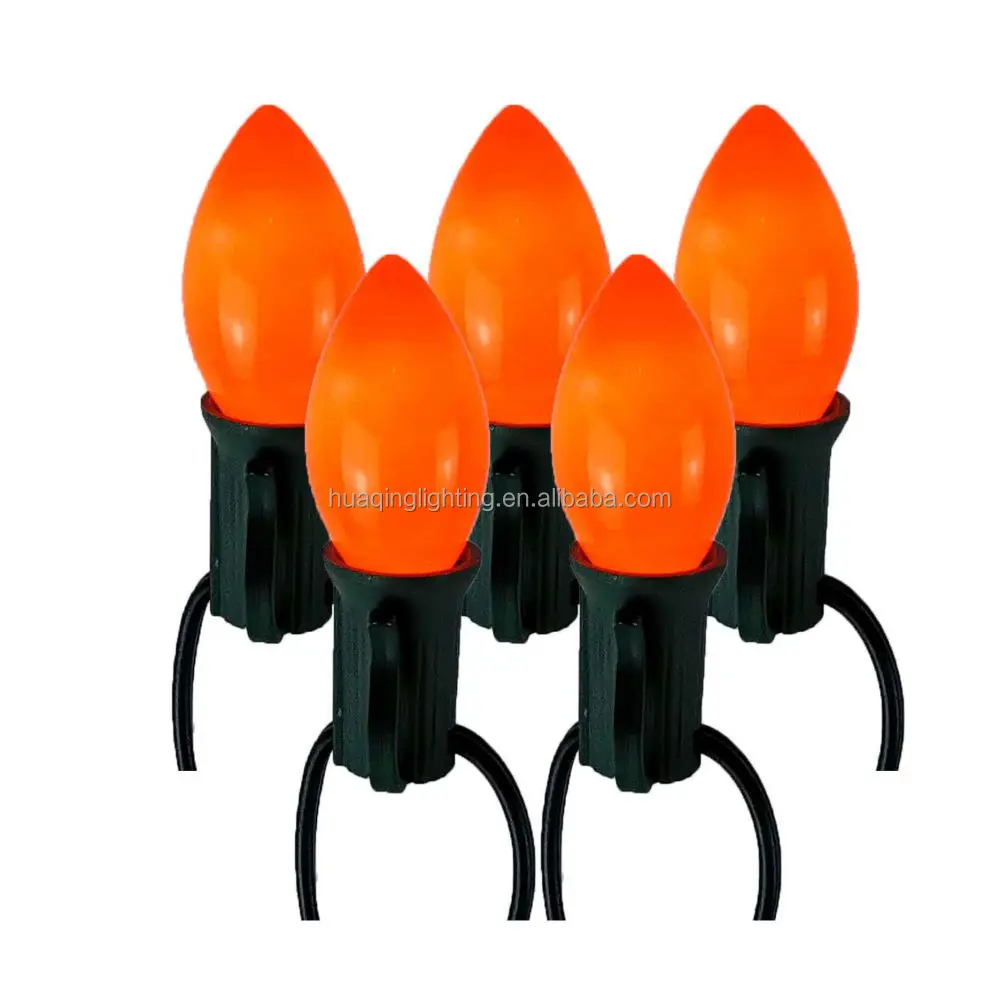 HQ 25 LT C9 Light Set Ceramic Orange Bulb E17 Socket  Christmas Decoration Hanging  Garden Outdoor  String Light