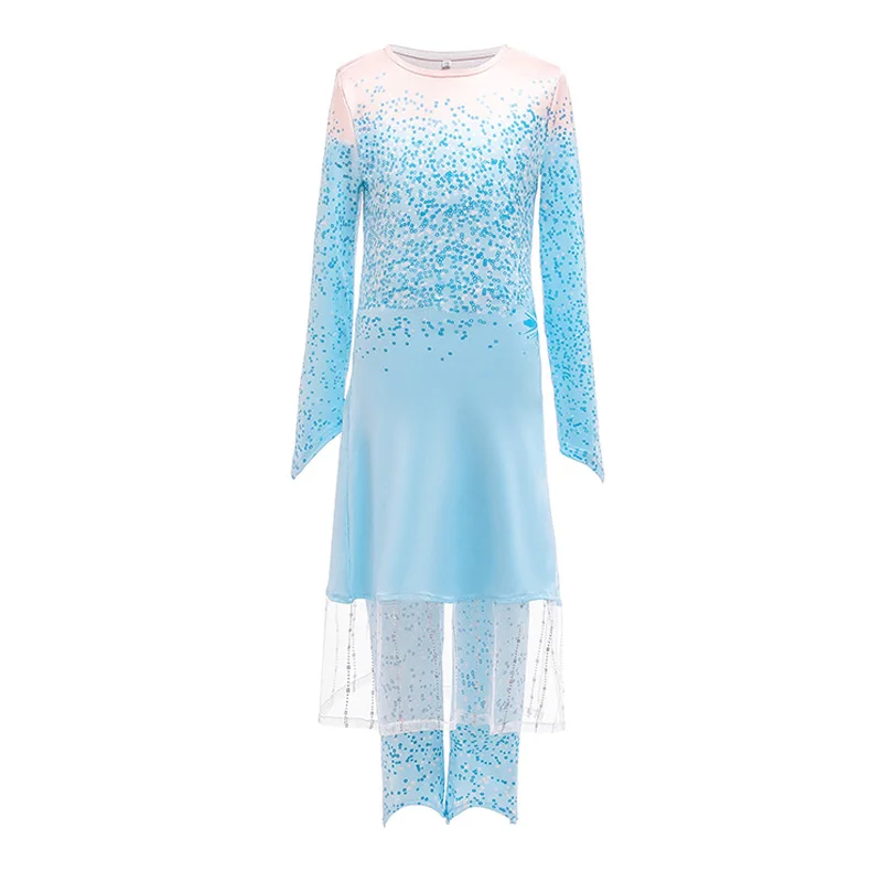 3 4 5 6 7 8 9 10 Year Clothes Kids Summer Snow Queen 2 Children 2 Piece Outfit New Elza Girls Elsa Dress Princess Costume