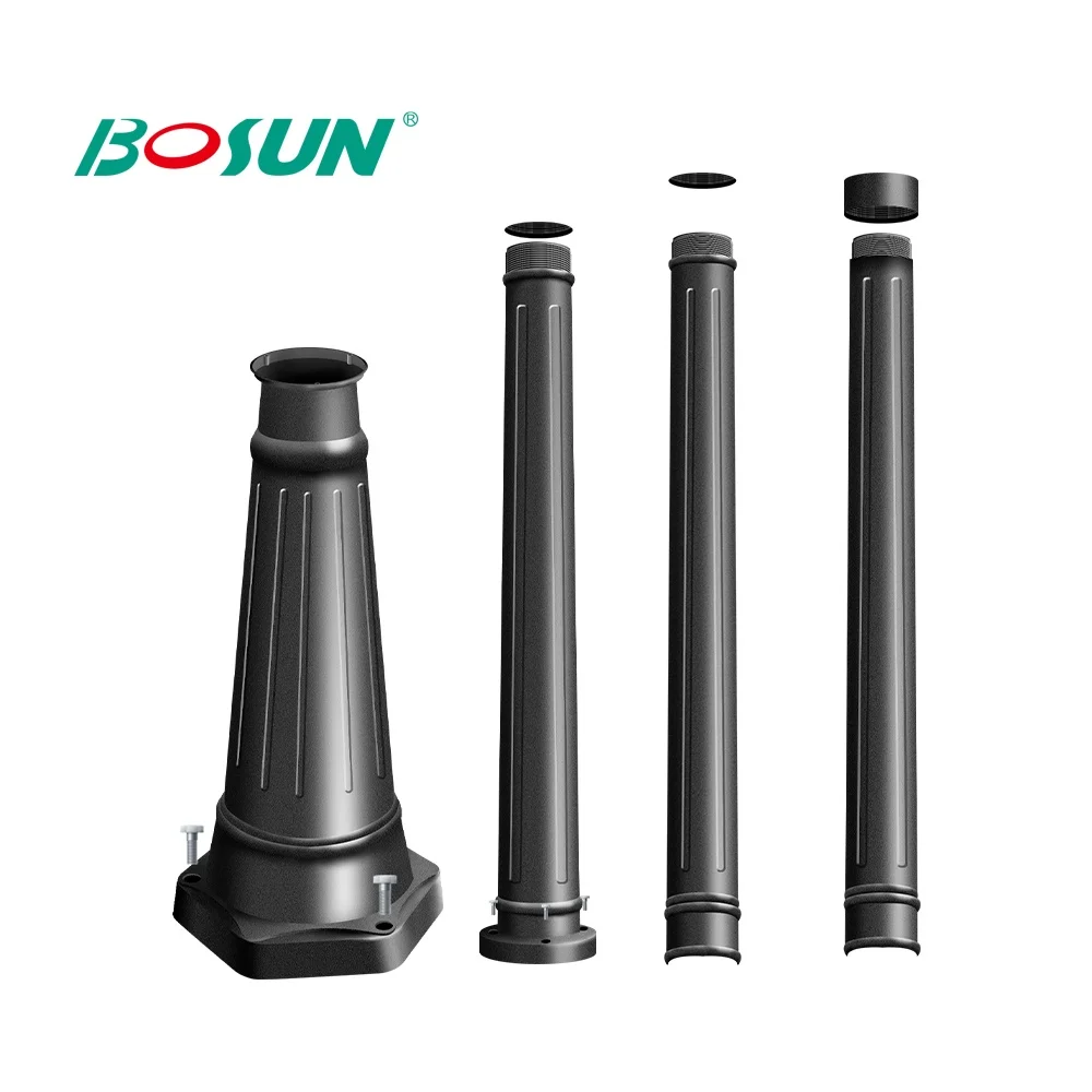 BOSUN Factory Price 6m Stainless Steel Garden Landscape Lamp Pole Park Light Pole Square Light Galvanized
