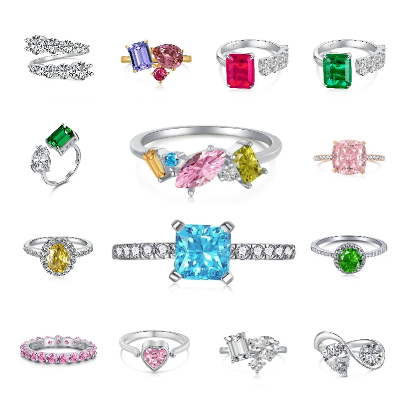 Luxury jewelry Certified Fine Jewelry Romantic S925 Custom Ring  CZ Mossanite VVS Moissanite Stone for Special Occasions