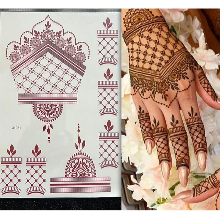 Wedding Water Transfer Smart Sticker Temporary Waterproof Sexy Henna Lace Tattoo Sticker