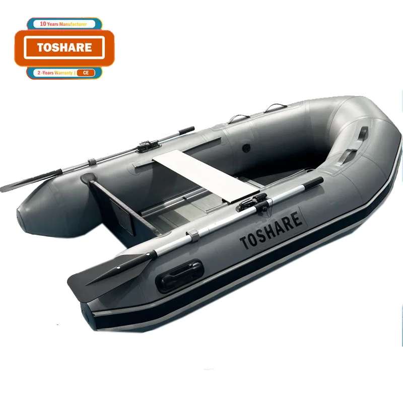 Toshare OEM ODM 0.9mm PVC inflatable boat fishing tender pontoon boat uk with inflatable boat accessories