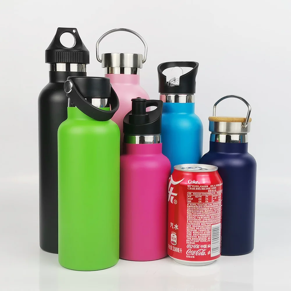 Low MOQ Custom Metal Steel Insulated OEM Vacuum Flask Powder Coated Insulated Water Bottle Thermal Water Bottle For Sports