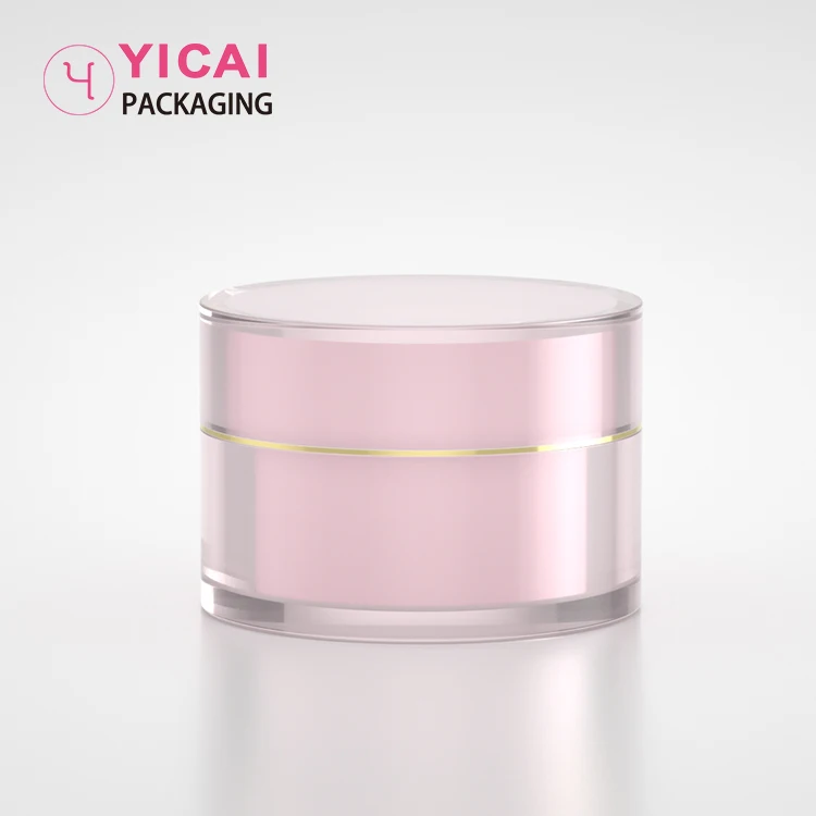 Empty Luxury Acrylic Skincare Plastic Double Wall Cosmetic Face Cream Plastic Jars With Lids Packaging 5g 10g 20g 30g 50g