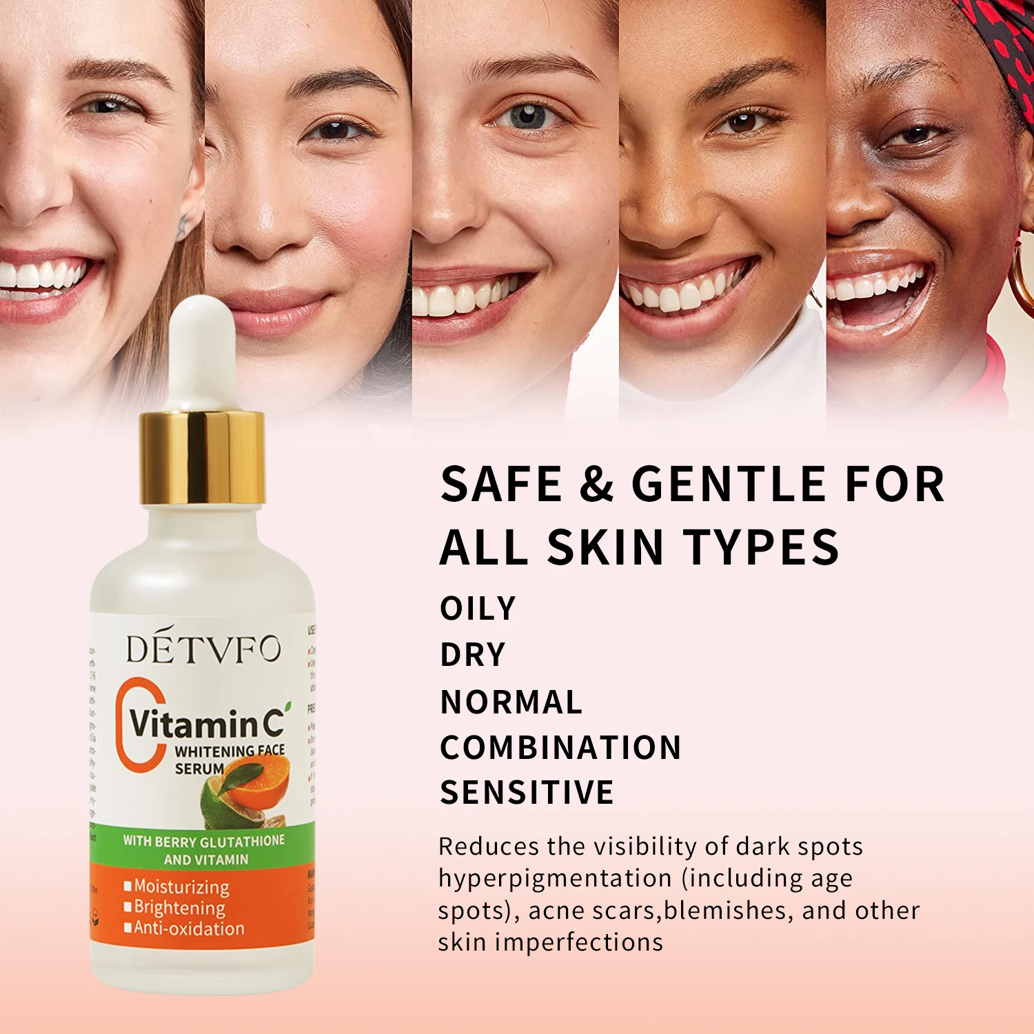 Private Label Hyaluronic Acid Vitamin E Organic Anti Aging Wrinkle Brightening Skin Care Wholesale Vitamin C Serum