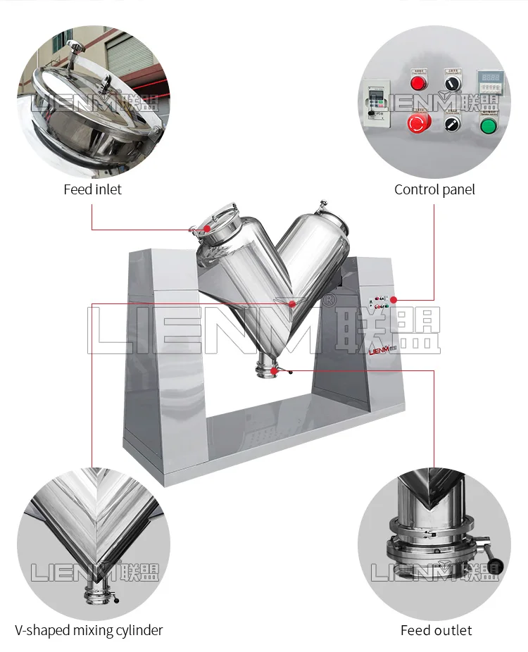 Factory stainless steel 3d chemical blender powder mixer small powder mixer powder mixing spices
