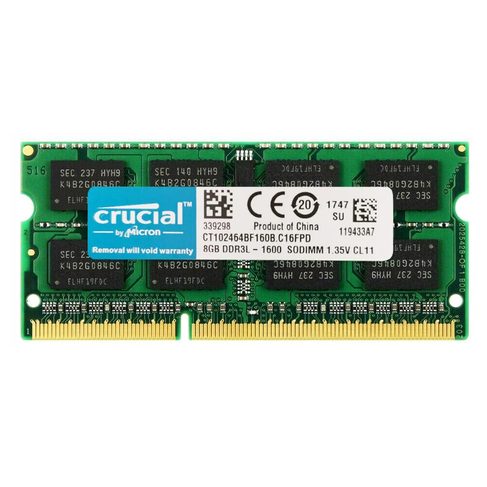 Оперативная память Crucial DDR3 2 ГБ 4 8 1333 МГц 1866 1600 модуль памяти DDR3L для ноутбука ОЗУ SODIMM низкое напряжение 1 35 в без ECC
