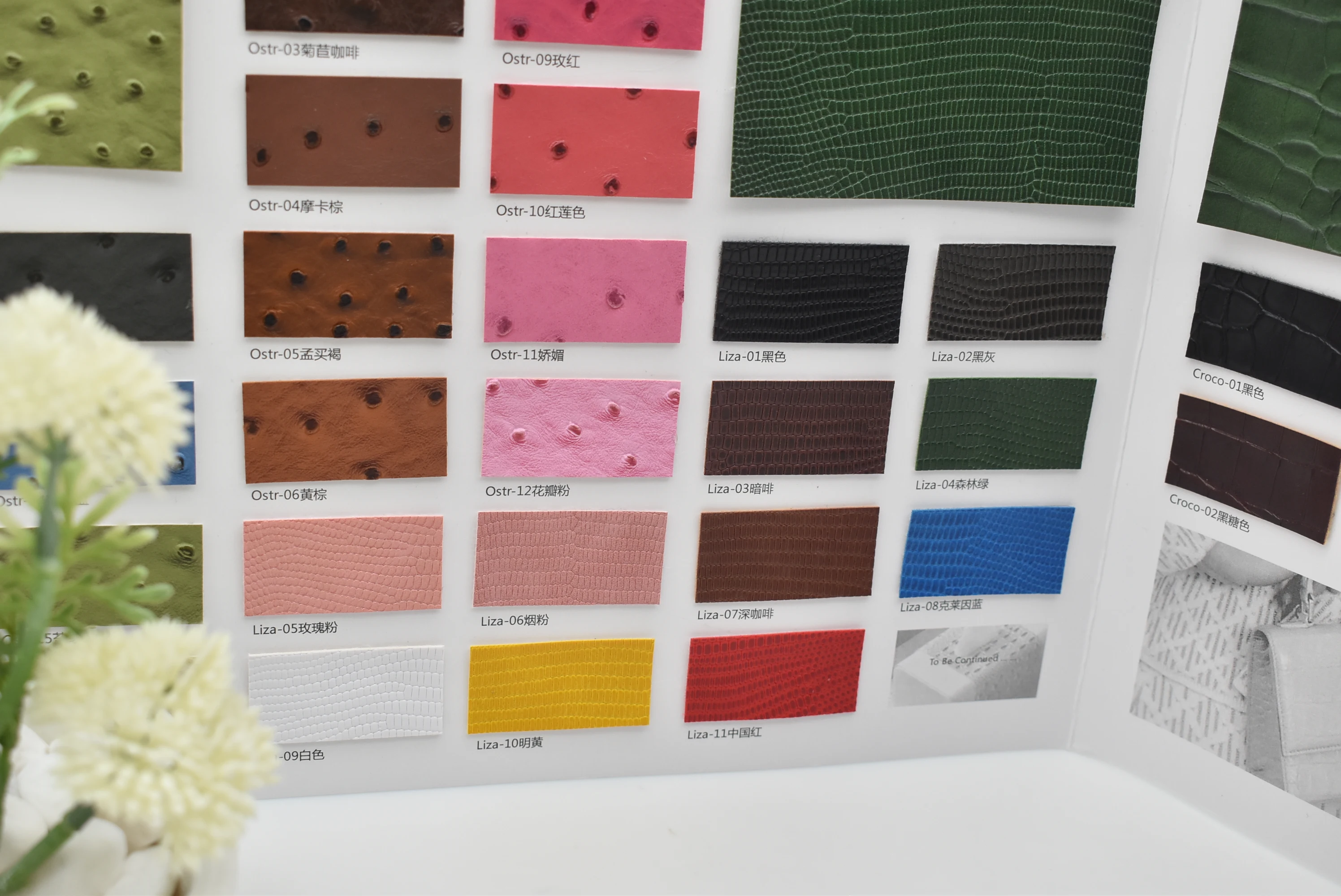 Wholesale Ostrich Pattern Leather Upholstery Fabrics Semi Pu Synthetic Leather For Home Deco, Handbag