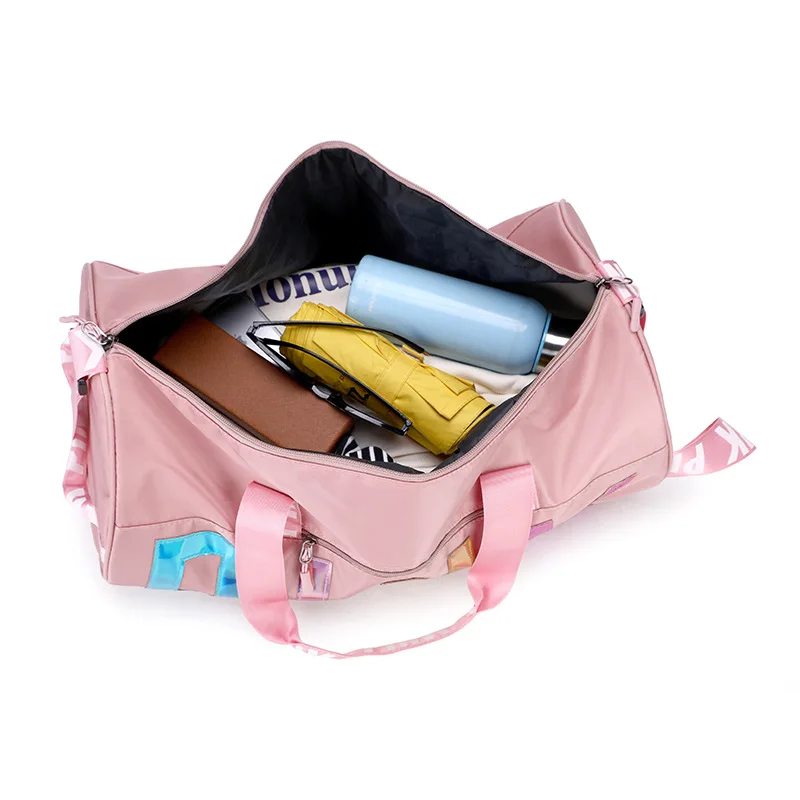Wholesale Custom Logo Sport Travel  Bag Fashion Large Capacity Durable and Waterproof Overnight Pink Gym Duffle Bag