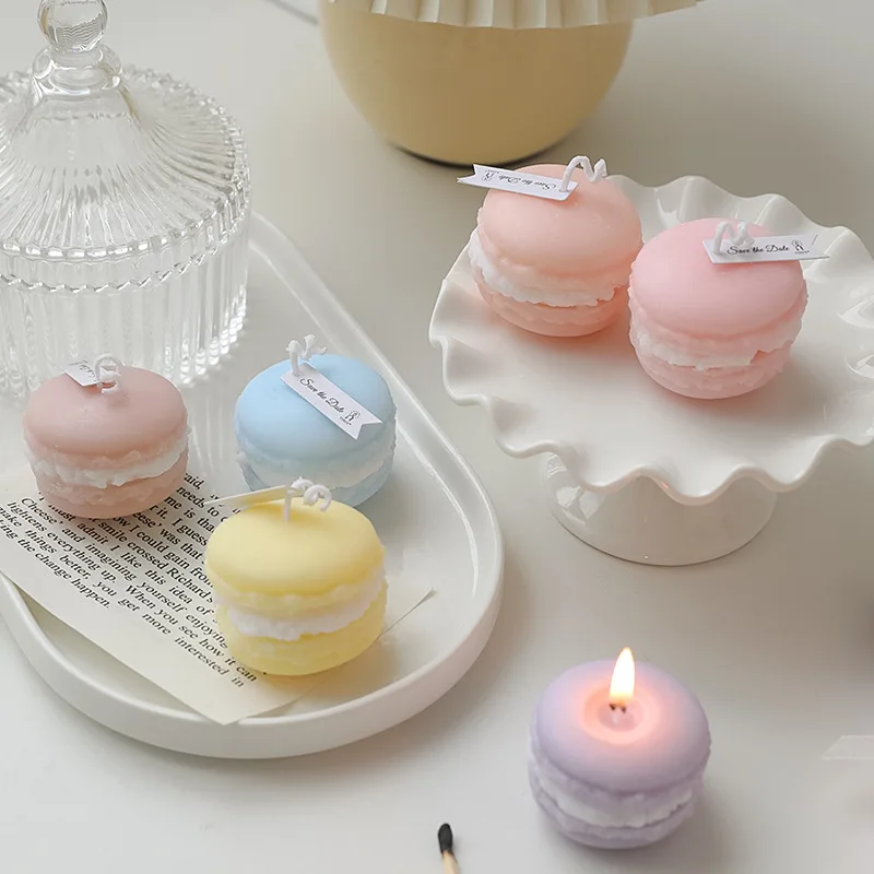 Jinmai Decorative Luxury Candle and Packaging Paraffin Soy Wax Color Macarons Candles