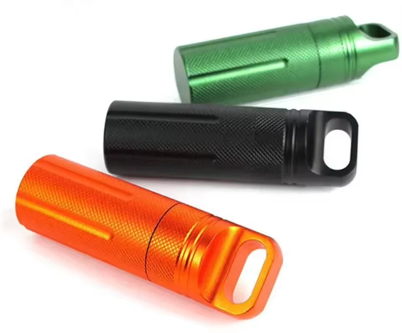 Outdoor Survival EDC Waterproof Pill Case Medicine Box Metal Capsule Seal Bottle Container Aluminum Alloy Bottle for Camping