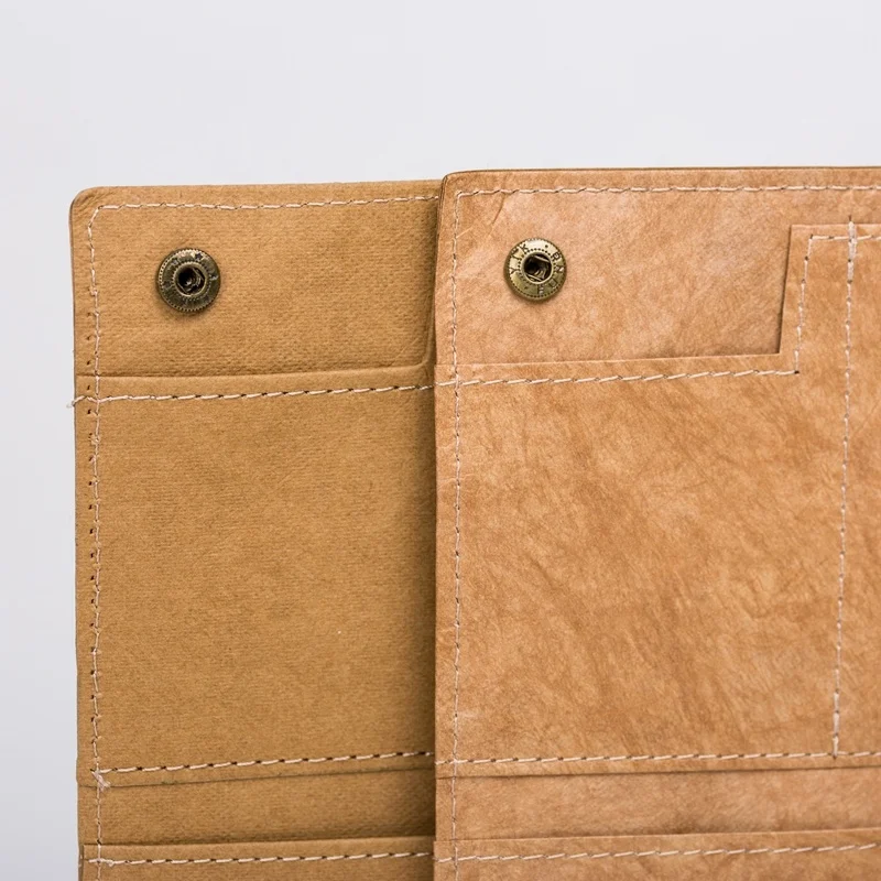 Hot Sale Waterproof Dupont Recycled Brown Paper Purse Washable Tyvek Paper Card Holder Wallet