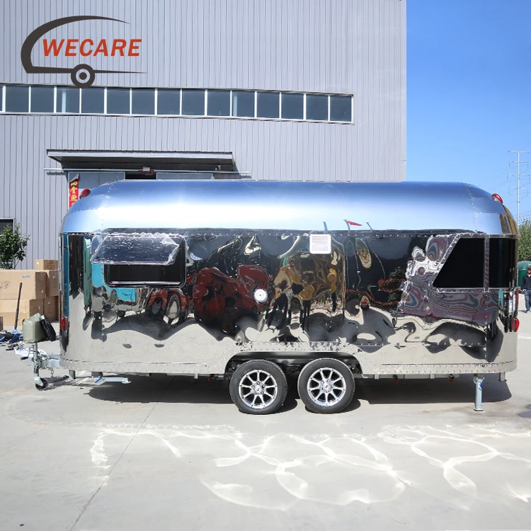 China Manufacturers airstream camper trailer caravan off-road camping trailers kitchen price with bathroom for sale