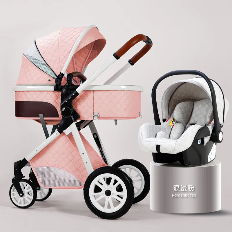 China Manufacturer Sun Shade Baby Pram 3 in 1 convertible light weight Baby Stroller With Car Seat Base