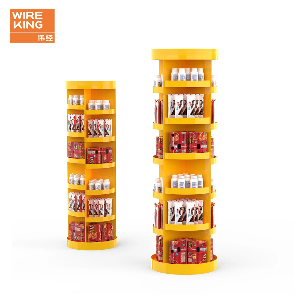 Customized Supermarket Shelves Convenience Store Rack Floor Standing Metal Shelves Chocolate Display Rack