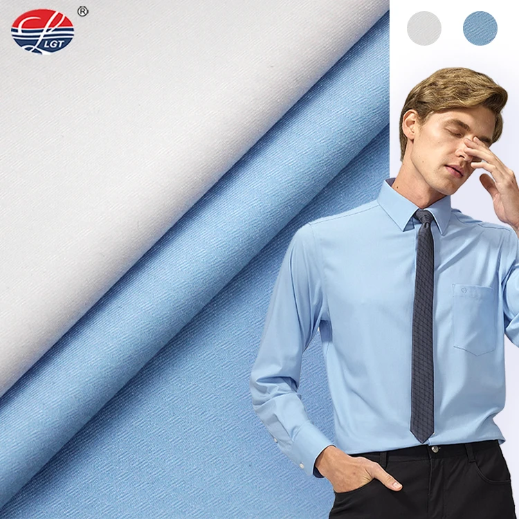 Custom Design High Quality Elegant Woven Bamboo Implicit Jacquard Business Formal Shirt Fabric